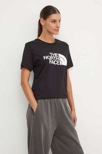 Bavlnené tričko The North Face W S/S Relaxed Easy Tee dámske, čierna farba, NF0A87N9JK31