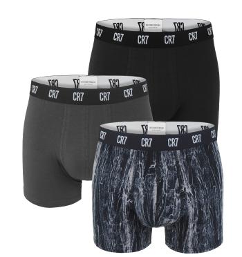 CRISTIANO RONALDO CR7 - boxerky 3PACK black & gray pattern z organickej bavlny-XL (92-97 cm)