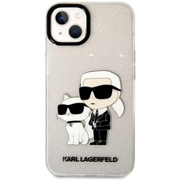 Karl Lagerfeld IML Glitter Karl and Choupette NFT Zadný Kryt pre iPhone 13 Transparent (KLHCP13MHNKCTGT)