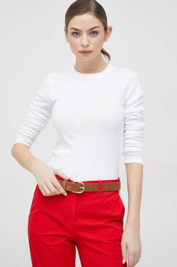 Bavlnené tričko s dlhým rukávom Polo Ralph Lauren biela farba