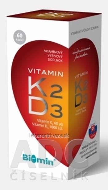 Biomin VITAMIN K2 + D3 1000 I.U. cps 1x60 ks