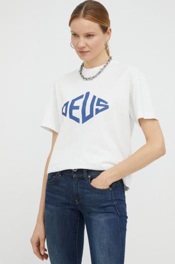 Bavlnené tričko Deus Ex Machina biela farba,