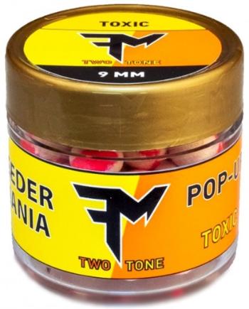 Feedermania two tone pop up boilies 14 g - 9 mm toxic