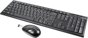 LogiLink ID0104 bezdrôtový Sada klávesnica a myše  nemecká, QWERTZ, Windows® čierna