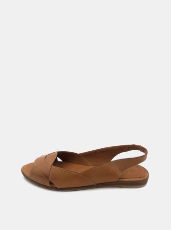 Hnedé dámske kožené sandálky WILD