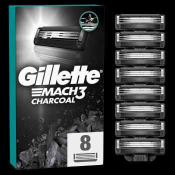 GILLETTE Mach3 Charcoal Náhradné hlavice do holiaceho strojčeka pre mužov 8 ks