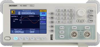 VOLTCRAFT FG-2602 Arbitrárny generátor funkcií  1 µHz - 60 MHz 2-kanálová arbitrárne, šum, pulz, obdĺžnikový, sínusový,