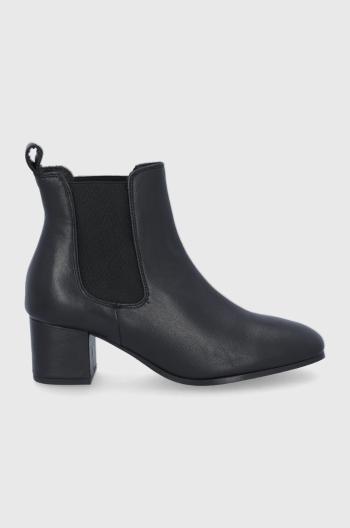 Kožené topánky Chelsea Levi's dámske, čierna farba, na podpätku