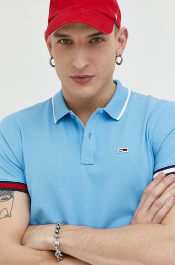 Bavlnené polo tričko Tommy Jeans jednofarebné