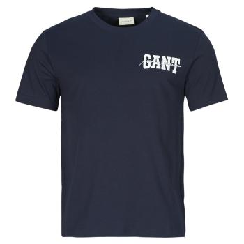 Gant  ARCH SCRIPT SS T-SHIRT  Tričká s krátkym rukávom Námornícka modrá