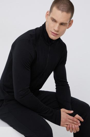 Vlnené tričko s dlhým rukávom Icebreaker čierna farba