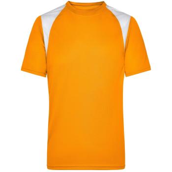 James & Nicholson Pánske bežecké tričko s krátkym rukávom JN397 - Oranžová / biela | XXXL