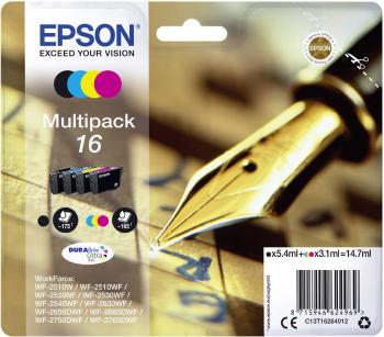 Epson Ink T1626, 16 originál kombinované balenie čierna, zelenomodrá, purpurová, žltá C13T16264012