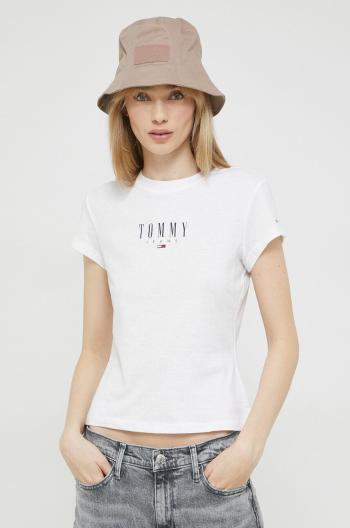 Tričko Tommy Jeans dámsky, biela farba