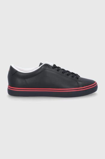 Kožená obuv Polo Ralph Lauren čierna farba