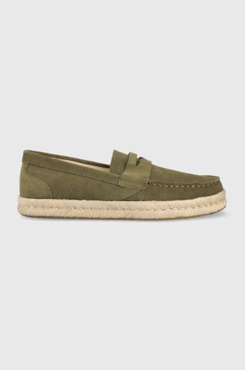 Semišové espadrilky Toms Stanford Rope 2.0 zelená farba, 10019911