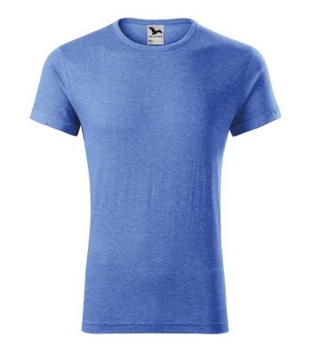 MALFINI Pánske tričko Fusion - Modrý melír | M