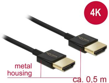Delock HDMI prepojovací kábel #####HDMI-A Stecker, #####HDMI-A Stecker 0.50 m čierna 84786 pozlátené kontakty #####HDMI-