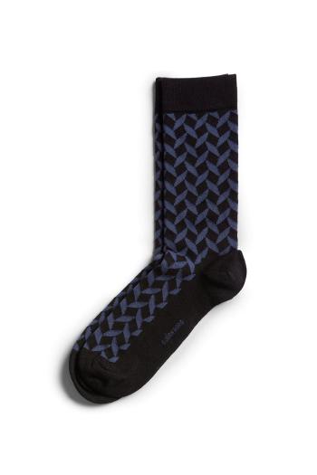 Dámske modro-čierne vzorované ponožky Square Socks
