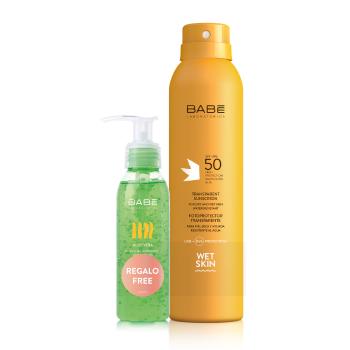 BABÉ SUN Opaľovací sprej SPF 50 + Aloe vera gé, 1x1 set