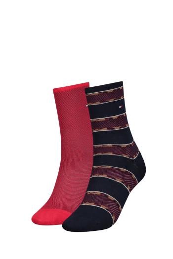 Modro-červené ponožky Leopard Stripe - dvojbalenie