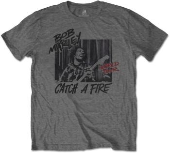 Bob Marley Tričko Catch A Fire World Tour Grey XL