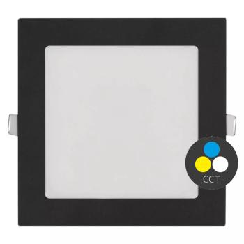 EMOS Čierny vstavaný LED panel hranatý 170 x 170mm 12,5W CCT Premium ZD2333