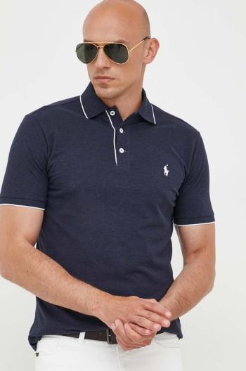 Bavlnené polo tričko Polo Ralph Lauren tmavomodrá farba, jednofarebné