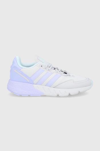 Topánky adidas Originals ZX 1K Boost H02937 šedá farba, na plochom podpätku