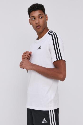 Tričko adidas GL3733 pánske, biela farba, s nášivkou