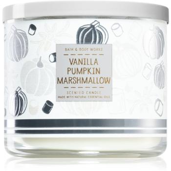 Bath & Body Works Vanilla Pumpkin Marshmallow vonná sviečka s esenciálnymi olejmi 411 g