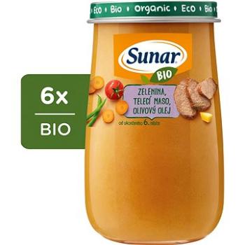 Sunar BIO príkrm Zelenina, teľacie mäso, olivový olej 6× 190 g (8592084417284)