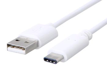 Kabel C-TECH CB-USB2C-10W USB 2.0 AM na Type-C kabel (AM/CM), 1m, bílý