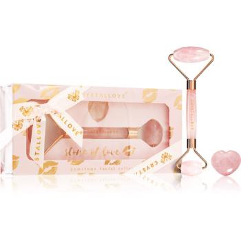 Crystallove Rose Quartz Selflove Set masážny valček na tvár a masážna pomôcka