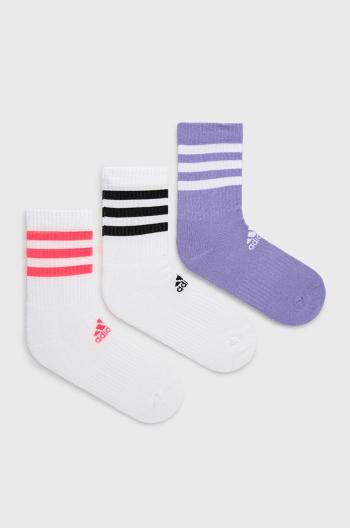 Ponožky adidas Performance (3-pak) HE4992 dámske, biela farba