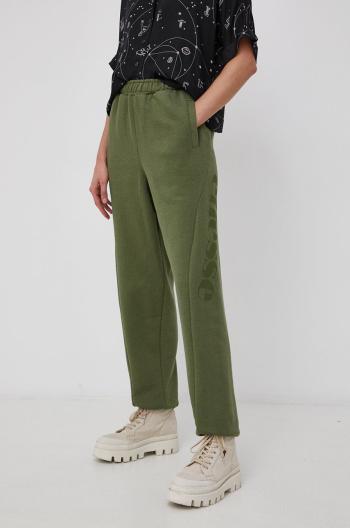 Nohavice Ellesse dámske, zelená farba, s potlačou