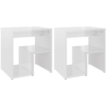 SHUMEE Nočné stolíky 2 ks biele s vysokým leskom 40 × 30 × 40 cm drevotrieska, 806341