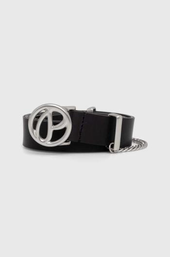 Kožený opasok Pepe Jeans LETI BELT dámsky, čierna farba, PL020839