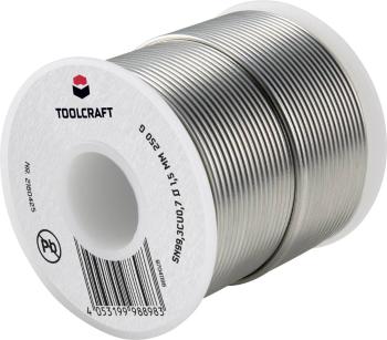 TOOLCRAFT  spájkovací cín bez olova  Sn99,3Cu0,7 250 g (Ø) 1.5 mm