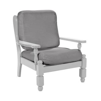 Blancheporte Pružný jednofarebný poťah na rustikálne kreslo perlovosivá operadlo + sedadlo