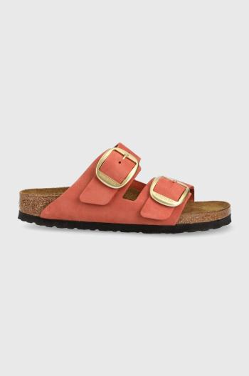 Kožené šľapky Birkenstock Arizona dámske, oranžová farba, 1025424