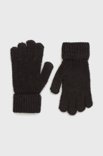 Detské rukavice s prímesou vlny Kids Only čierna farba