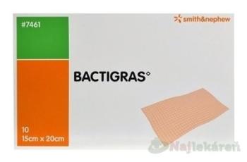 BACTIGRAS Krytie na rany 15x20cm, sterilné antiseptické tylové s chlórhexidín acetátom 10k