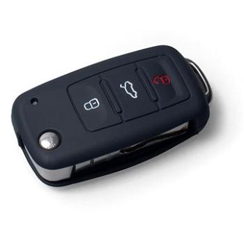 Ochranné silikónové puzdro na kľúč pre VW/Seat/Škoda s vystreľovacím kľúčom, farba čierna (SZBE-001B)