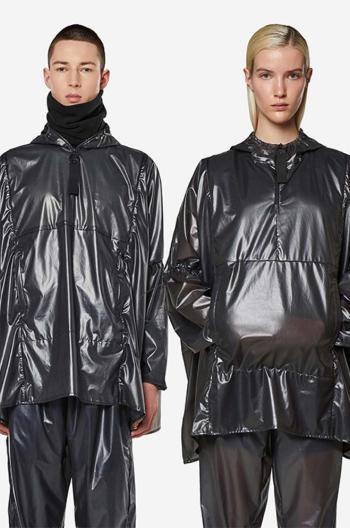 Nepremokavá bunda Rains Ultralight Anorak 18880 BLACK čierna farba, prechodná, oversize