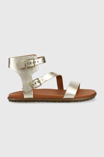 Kožené sandále UGG Solivan Strap dámske, zlatá farba, 1128632