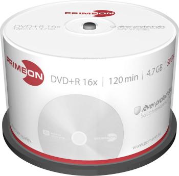 Primeon 2761224 DVD+R 4.7 GB 50 ks vreteno strieborný matný povrch