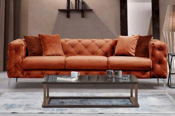 Sofahouse Dizajnová 3-miestna sedačka Rococo 237 cm oranžová