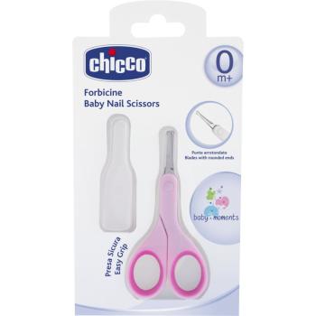 Chicco Baby Moments detské nožničky s guľatou špičkou 0m+ Pink 1 ks