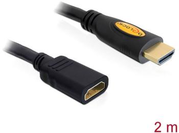 Delock HDMI predlžovací kábel #####HDMI-A Stecker, #####HDMI-A Buchse 2.00 m čierna 83080 pozlátené kontakty #####HDMI-K
